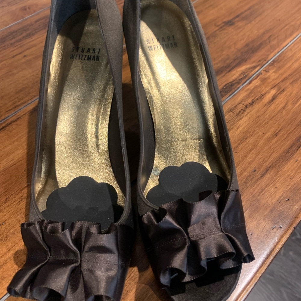 Stuart Weitzman Gigiritz 9M Chocolate Satin